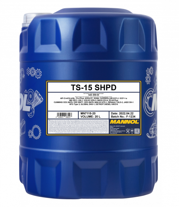 20W50 TS-15 SHPD CI-4 /CF/SL MANNOL